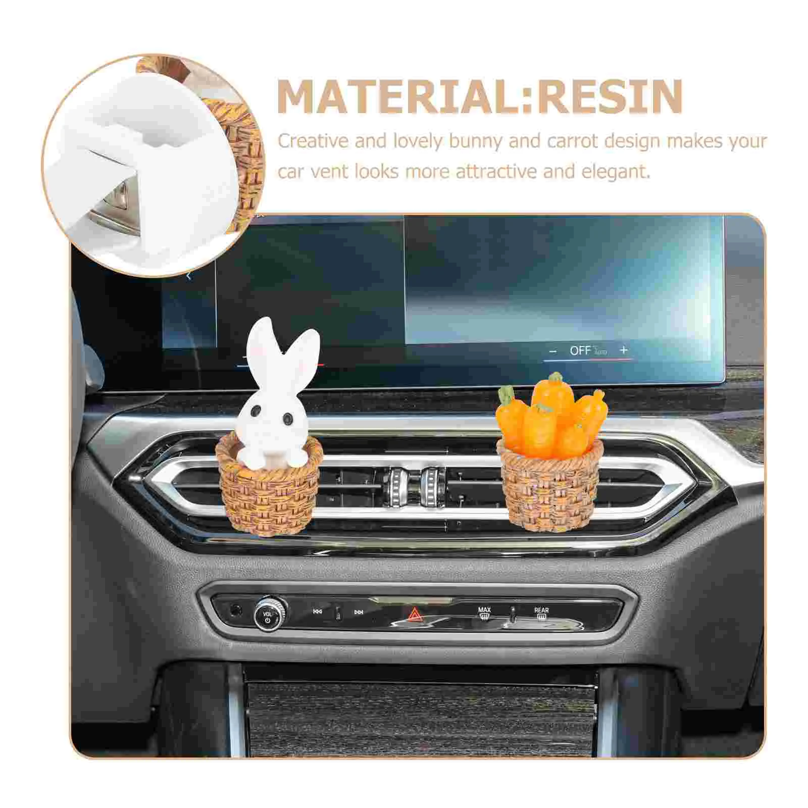 3 Pcs Air Freshener Vent Clip Car Interior Decor Fresheners Clips Kawaii Bunny Cute for