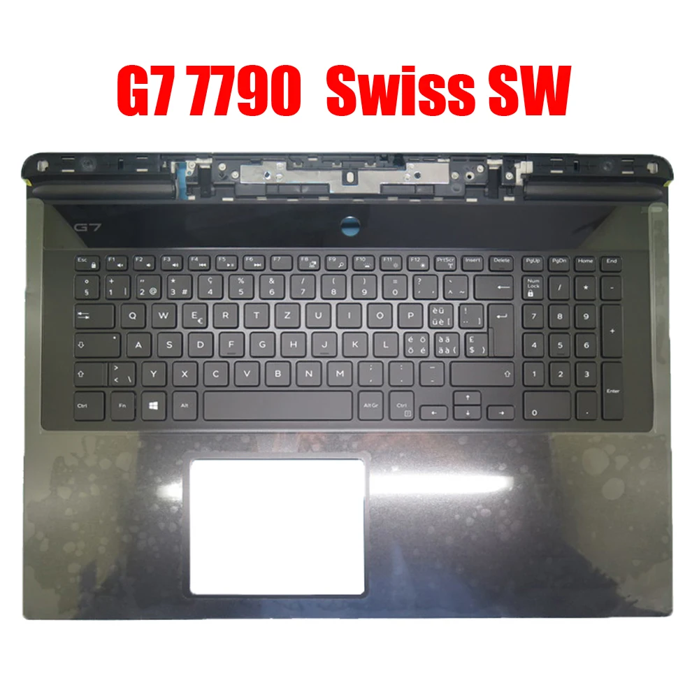 

Swiss Laptop Palmrest For DELL G7 17 7790 00YW0N 0YW0N 06WFHN 6WFHN 091MN2 91MN2 093VM2 93VM2 0XF2KG 0XMG22 Black Upper Case New