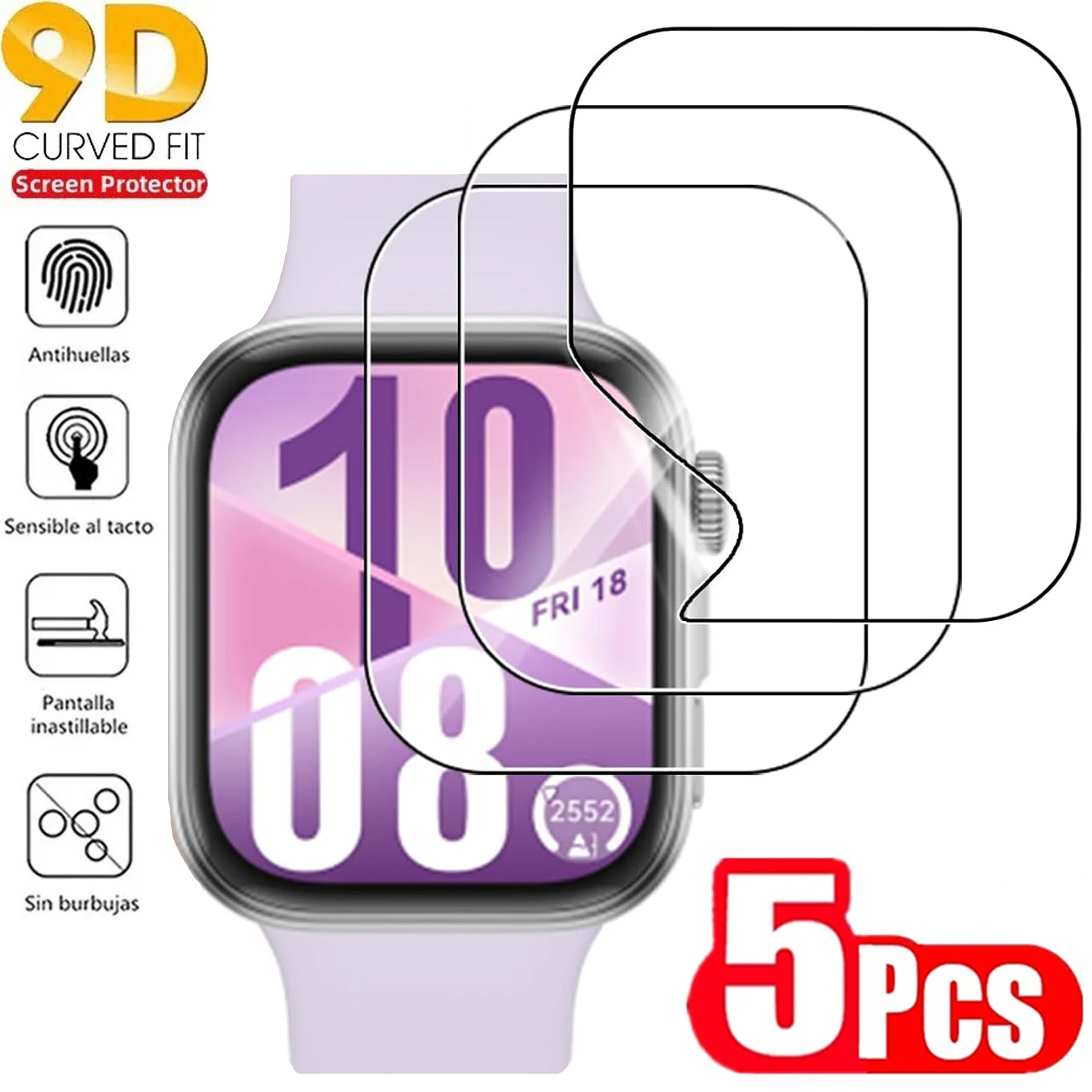 5PCS Screen Protector For Huawei Watch Fit 3/4/Pro Anti Scratch Clear TPU Hydrogel Film Huawei Watch Accessories Protective film