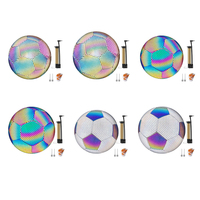 Size 4/5 Holographics Reflective Soccer Ball Night Game Luminous Football with Inflator Elasticity Soccer Training Accessories