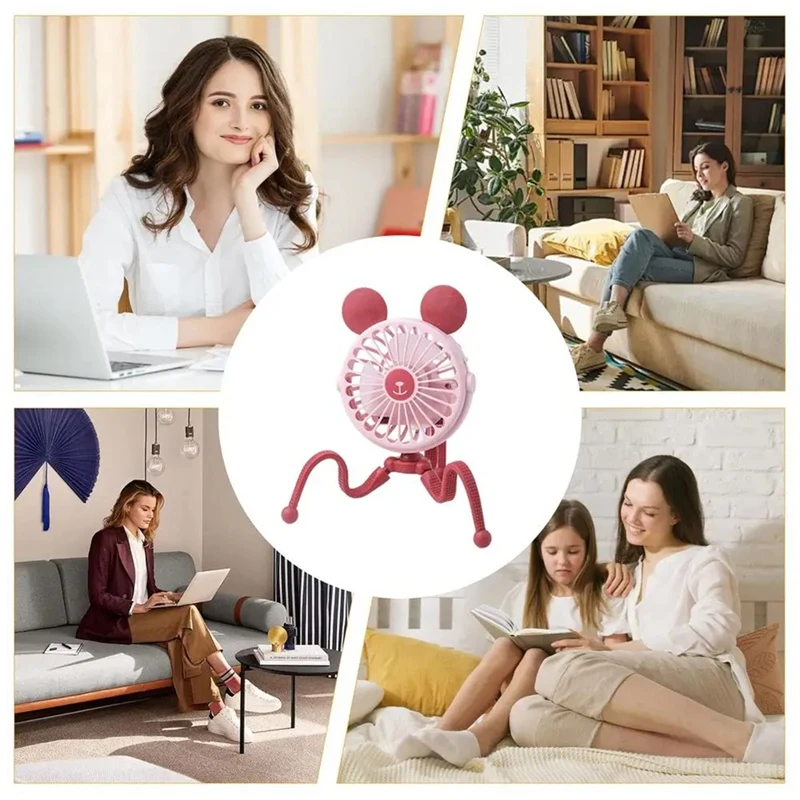 F4S-cOctopus Вентилятор для штатива для коляски Вентилятор для коляски Портативная электрическая тележка Бесшумный вентилятор Портативный охлаждающий вентилятор для кемпинга