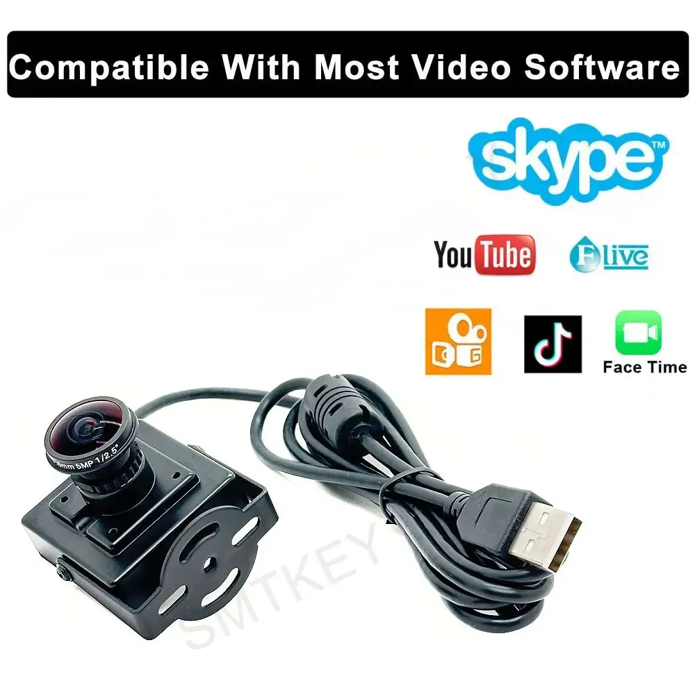 2K 4MP / 4K 8MP USB Mini USB Webcam Wide Angle 170/150degree 120degree 30fps High Speed Plug And Play Live Streaming USB Camera