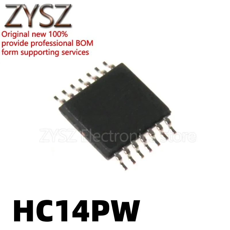 5PCS 74HC14PW HC14 logic chip Schmidt trigger non-gate patch TSSOP14 ultra-thin with tight feet