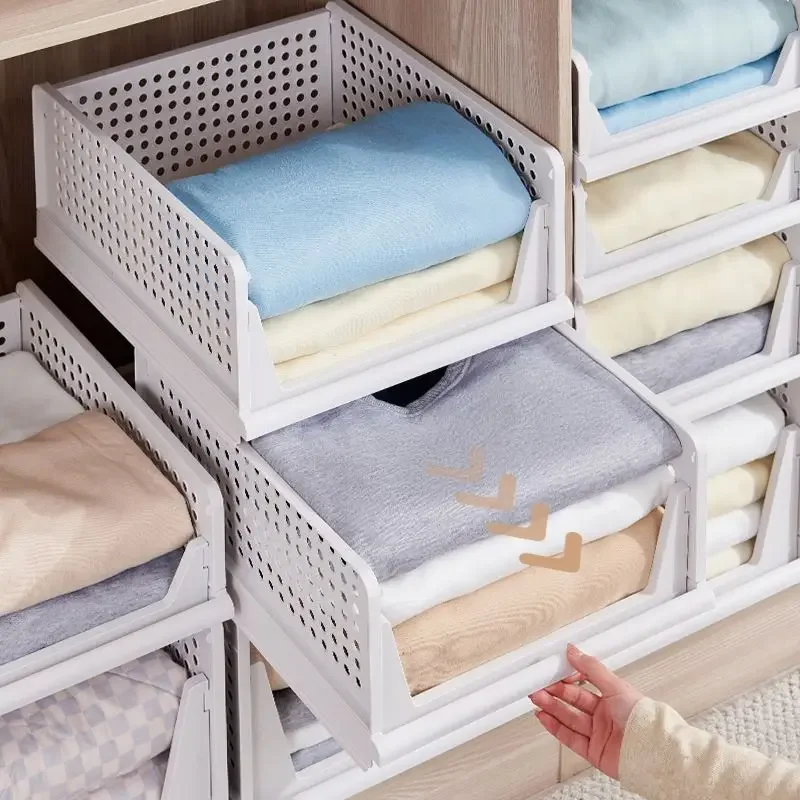 High quality kitchen plastic drawer storage box storage device foldable wardrobe basket