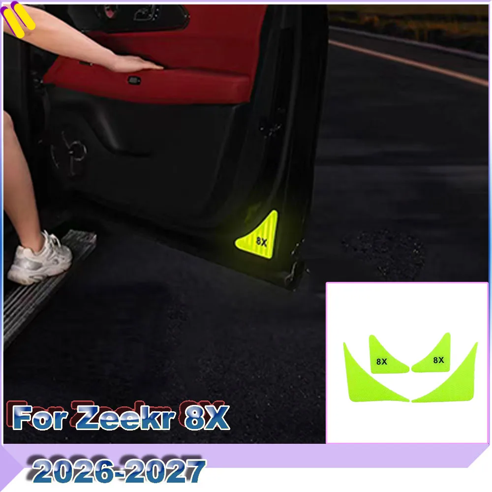 Glow In The Dark Door Anti-Collision Reflective Warning Stickers Fit For Zeekr 8X 2026-2027 Car Interior Exterior  Accessories