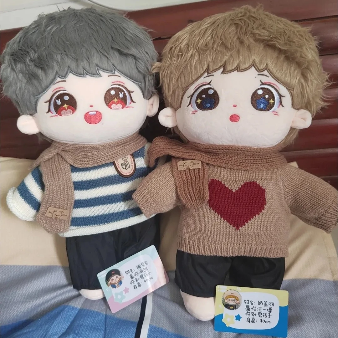 

40cm The Untamed Sean Xiao Zhan Wang YiBo Anime Plushie Figure Plush Doll Stuffed Toy Outfit Clothes Dress Up Doll Xmas Gift