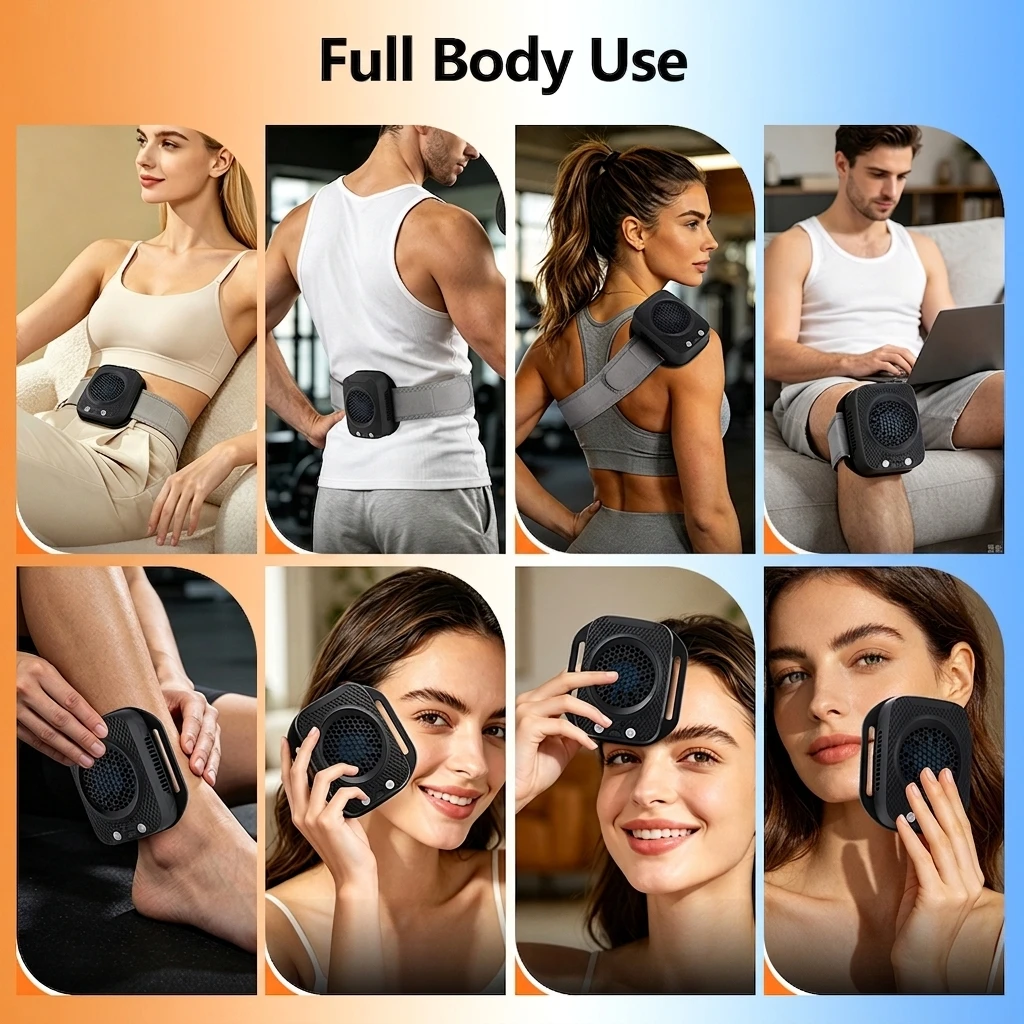 2-in-1 Cordless Hot & Cold Compress Machine Rechargeable Thermal Cube Shoulder Waist Knee Electics Sports Muscle Relaxation Tool
