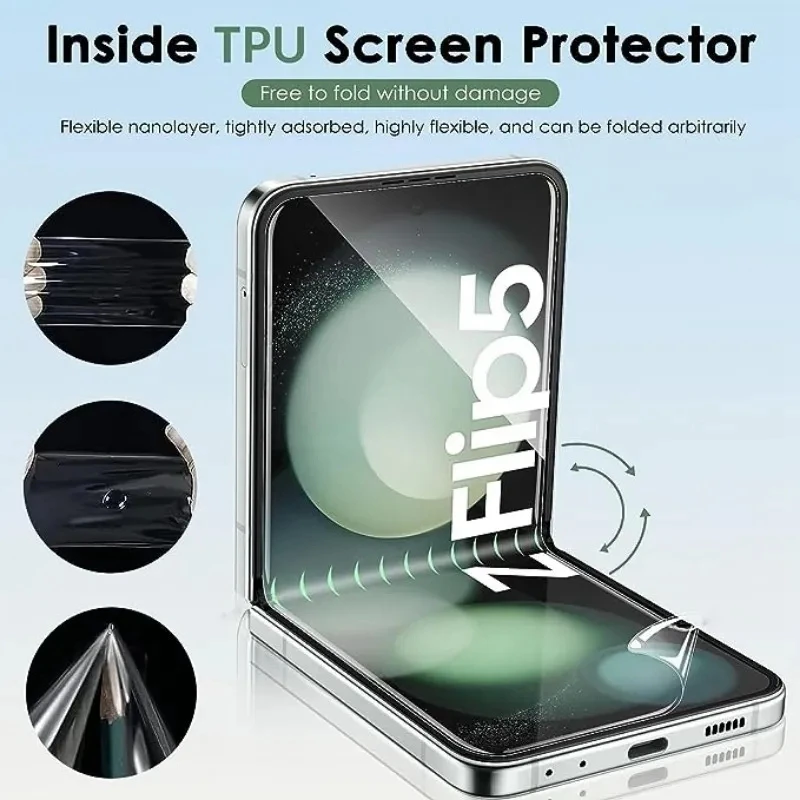 4in1 Hydrogel Film For Samsung Galaxy Z Flip 5 Front Back Screen Protector Glass for Galaxy Z Flip 4 ZFlip5 Flip5 Film Not Glass image 2
