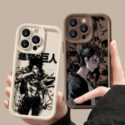 Attack On Titan Anime per iPhone 15 14 13 12 11 Pro Max XS Max X XR 7 8 Plus 6S custodia per telefono con scala a occhi liquidi