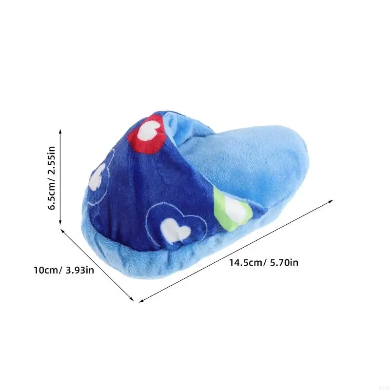 5PCS Adorable Plush Slipper Toy Dog Chew Shoe Toy for Dog with Builts in Squeaker and Crinkle Sounds For Biting Chasing view 4