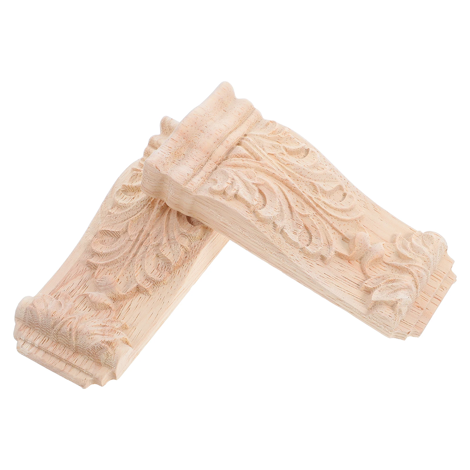 

2Pcs Wood Roman Column Carved Corbels European Style Doorway Corner Appliques Handcrafted Wood Pillars Decorative Furniture