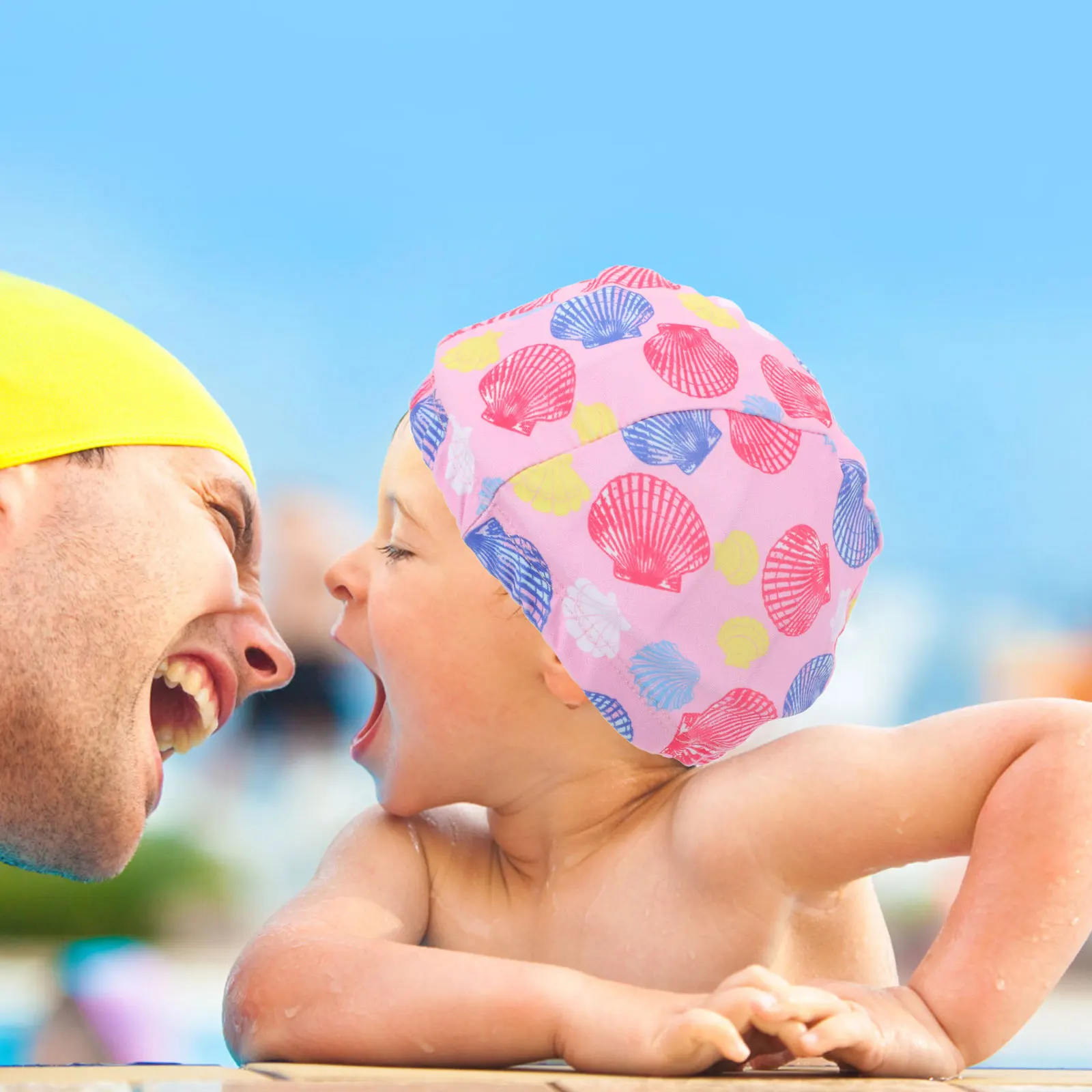 

1 pc Waterproof Swim Cap For Elastic Bathing Hat Ear Protection Durable Stretchy Swimming Accessory Safe Comfortable