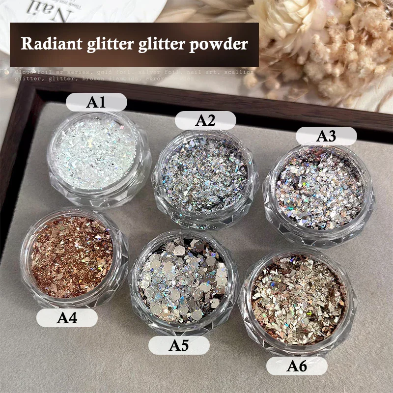 1 scatola di mini stelle scintillanti glitter per unghie pentagramma scintillante decorazione per unghie accessori di design per salone di bellezza design per nail art fai da te