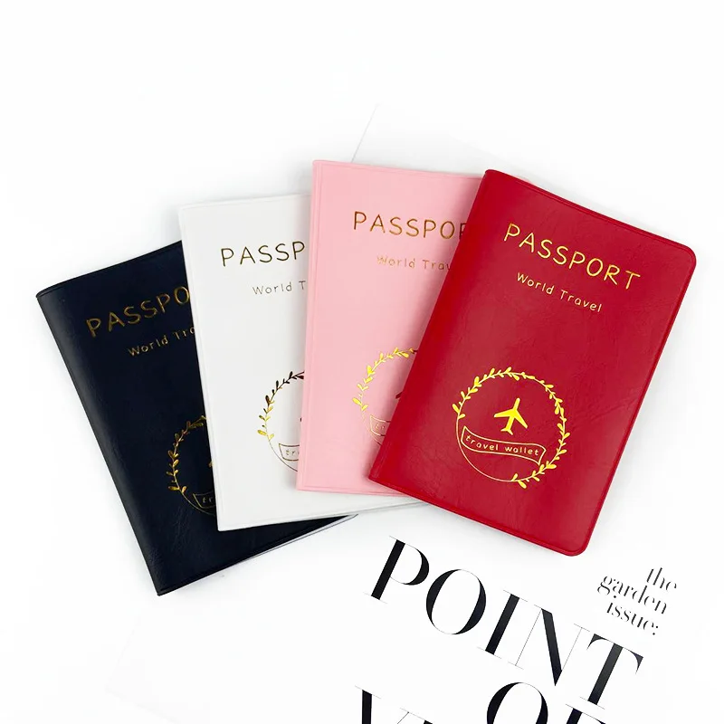 PU Passport Covers Letter Map Printed Passport Bag with Card Insert Passport Holder Travel Accessories Wedding Gift Wholesale