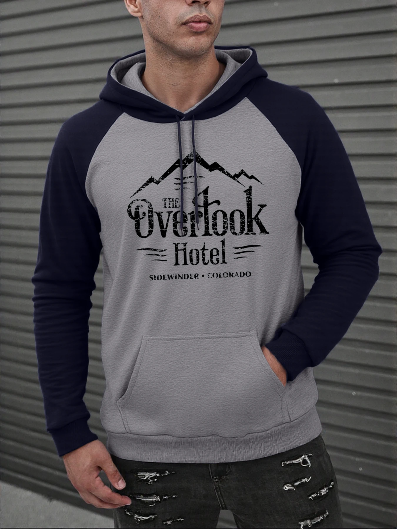 

Мужские толстовки реглан с принтом The Overlook, осенняя уличная одежда с карманами, свободные модные пуловеры в стиле хип-хоп, флисовая толстовка унисекс