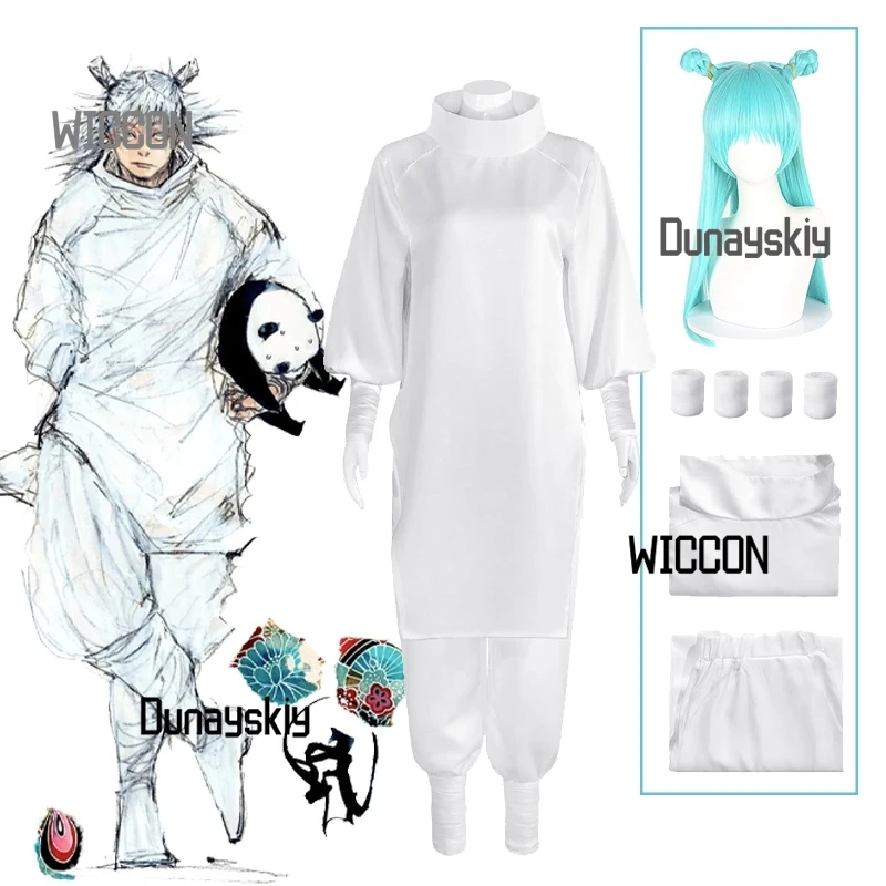 

Jujutsu Anime New Kashimo Hajime‌ Women Men Cosplay Costumes Wig White Kongfu Uniform Stage Party Daily Carnival Cosplay