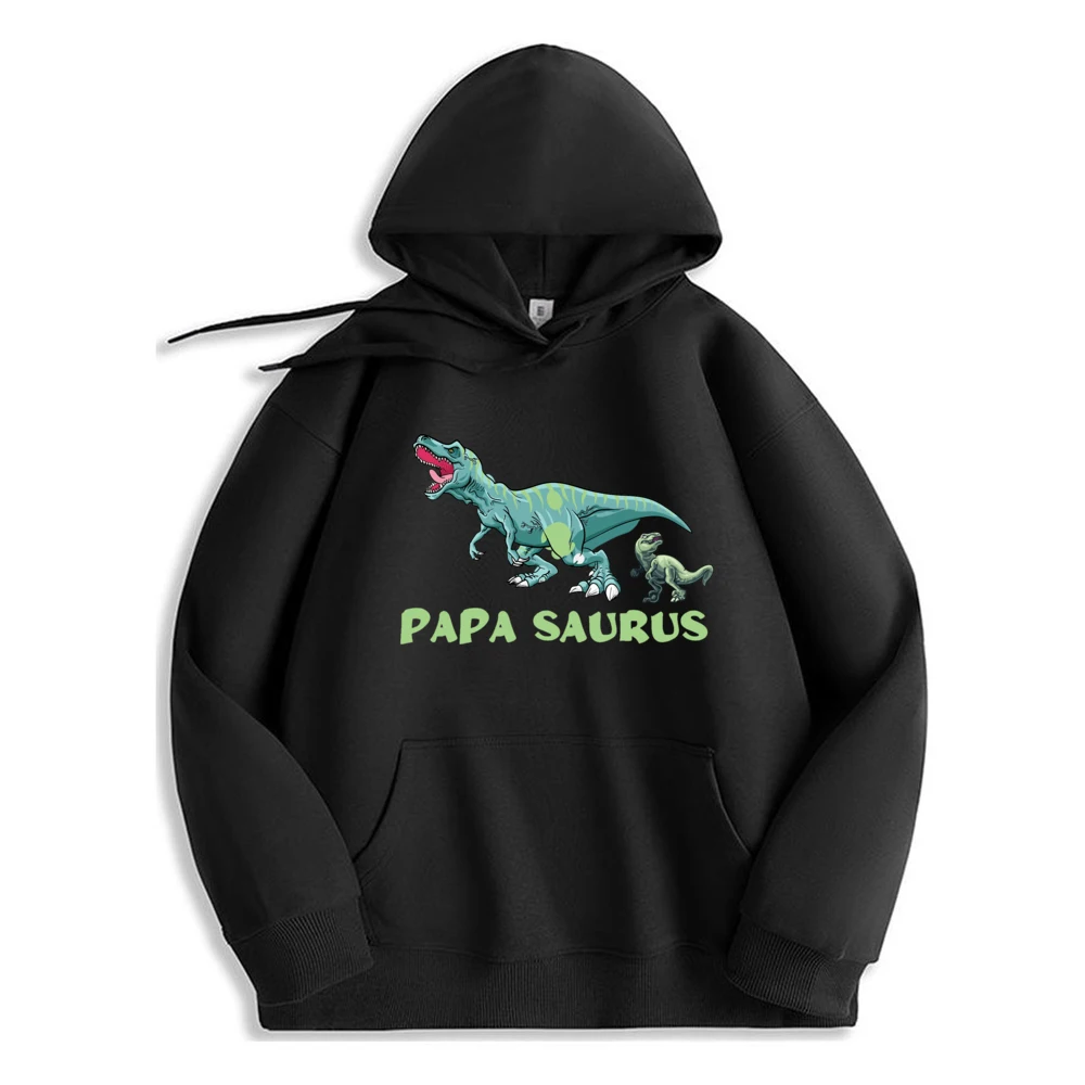 Papasaurus Father Gift Pullover Casual Polyester Fiber Graphic Tops Adult Mens Designer Clothes Men's Sweatshirt​​