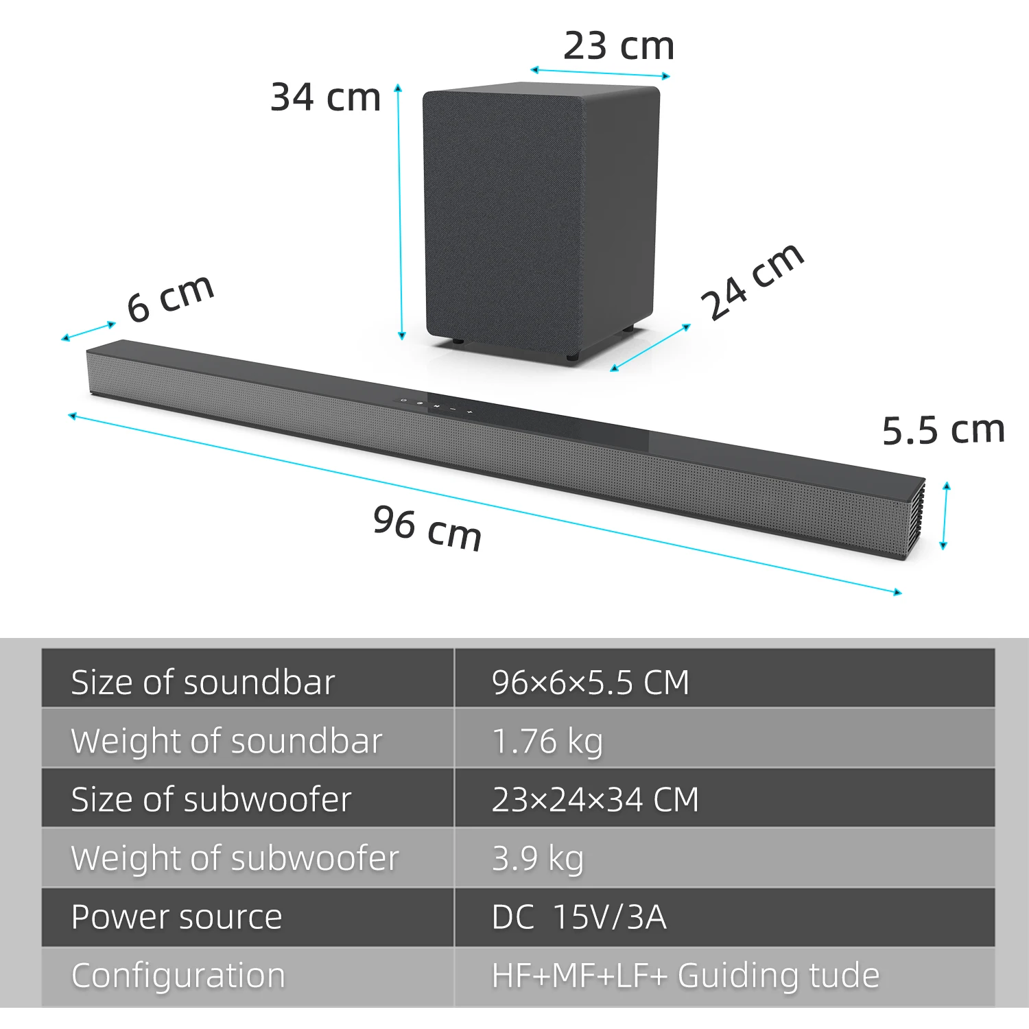 Alta qualità 80W 2.1 Home TV Soundbar sistemi teatrali altoparlanti wireless Blue tooth 3D surround bass subwoofer barra audio di fegato