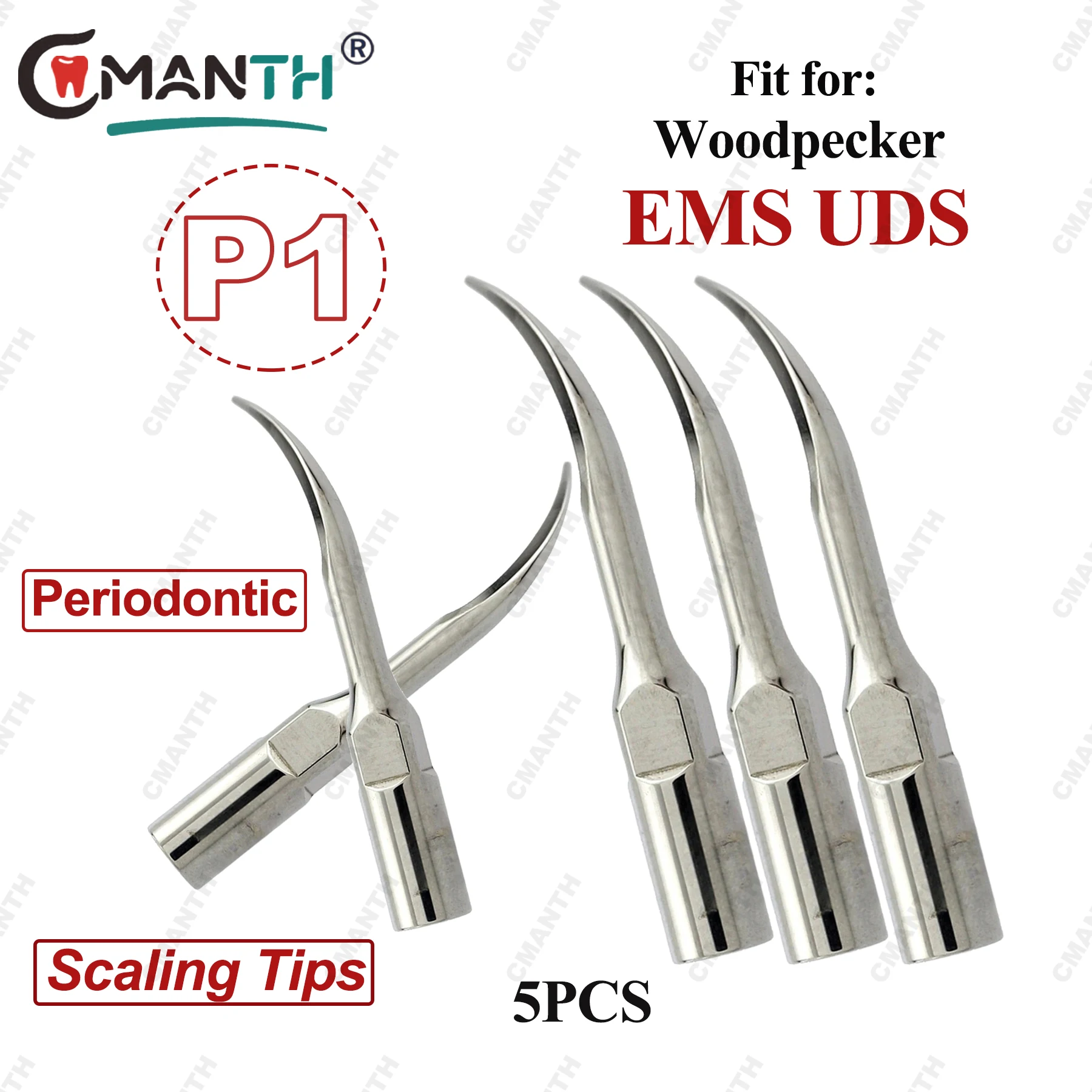 

Насадки для стоматологического ультразвукового скалера, насадки для масштабирования, Periodontic P1, 5 шт., подходят для WOODPECKER EMS Mectron, ультразвуковой скалер, стоматологические инструменты