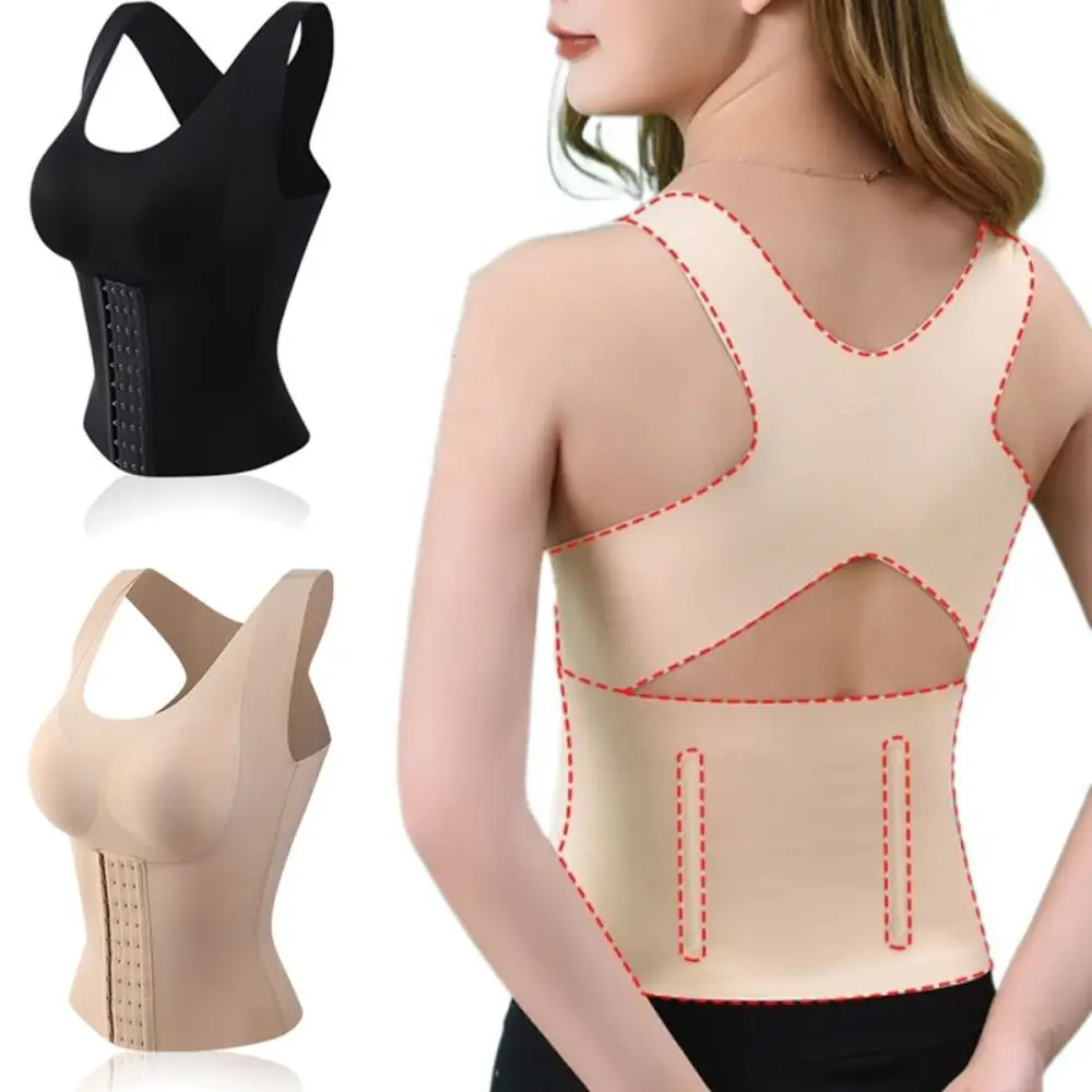 

Washable Tummy Control Slimming Vest Padded Bra Hook Loop Trimmer Camisole Seamless Front Closure Compression Shapewear Women