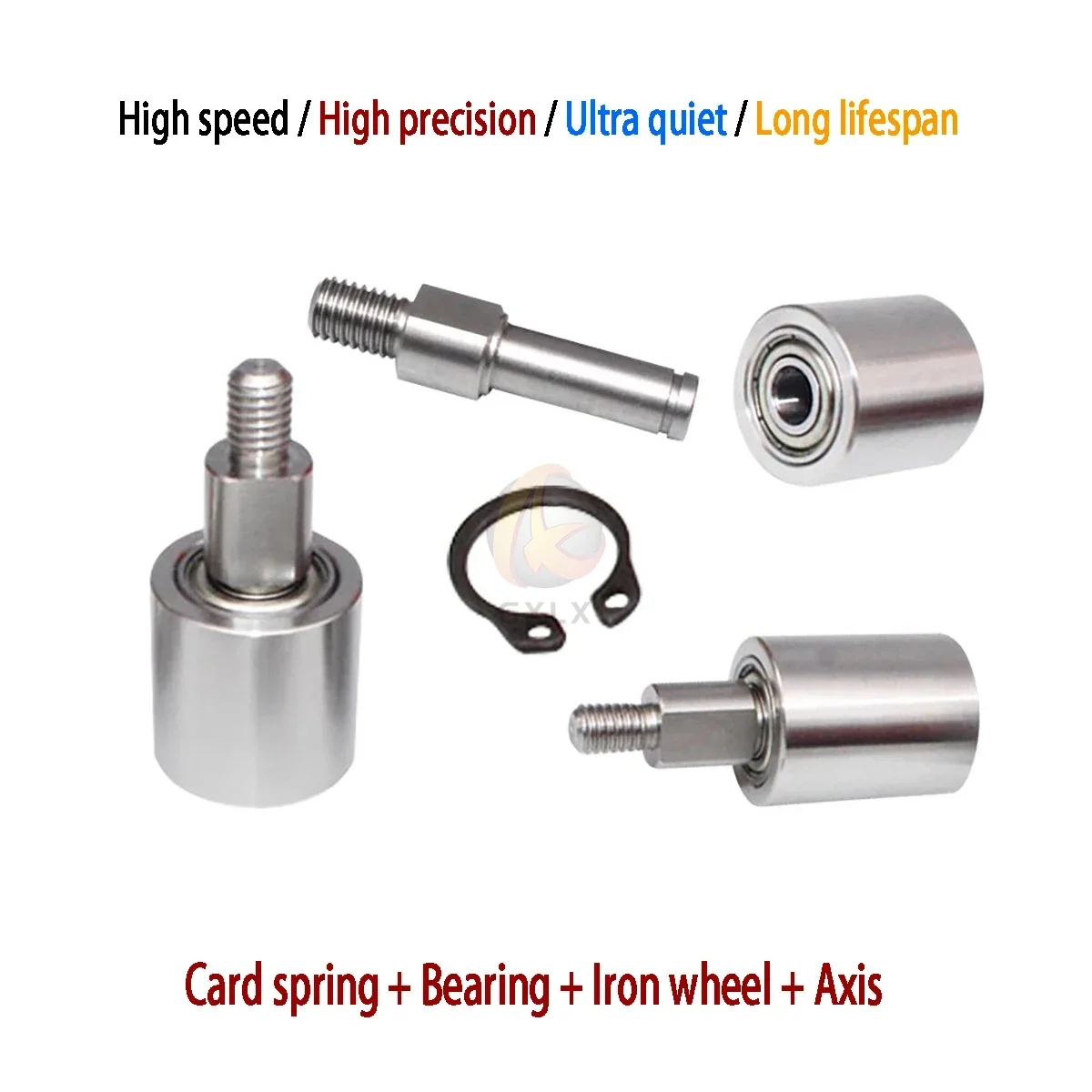 M6M8 Stainless Steel Single-Tooth Roller Vertical Guide Wheel for Sanding Belt Machine,Double-Bearing Roller With Shaft
