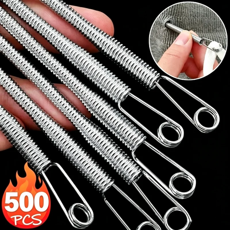 Flexible Spring Drawstring Threader Tool, Bendable Cord Threading Clip for Hoodie Pants Elastic Band Lace DIY Sewing Accessorie