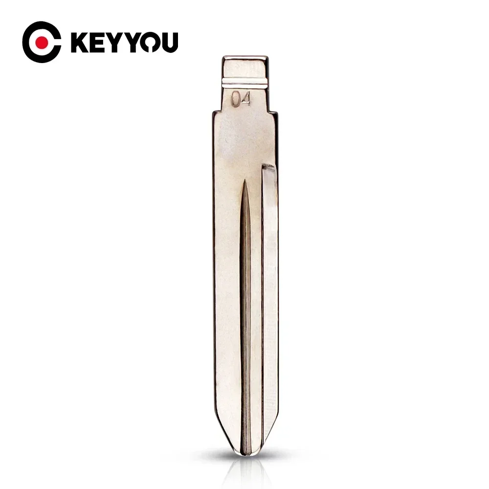 KEYYOU 10PCS Replacement Metal Flip KD Remote Auto Car Key Blade Type #04 For Chrysler Jeep Dodge