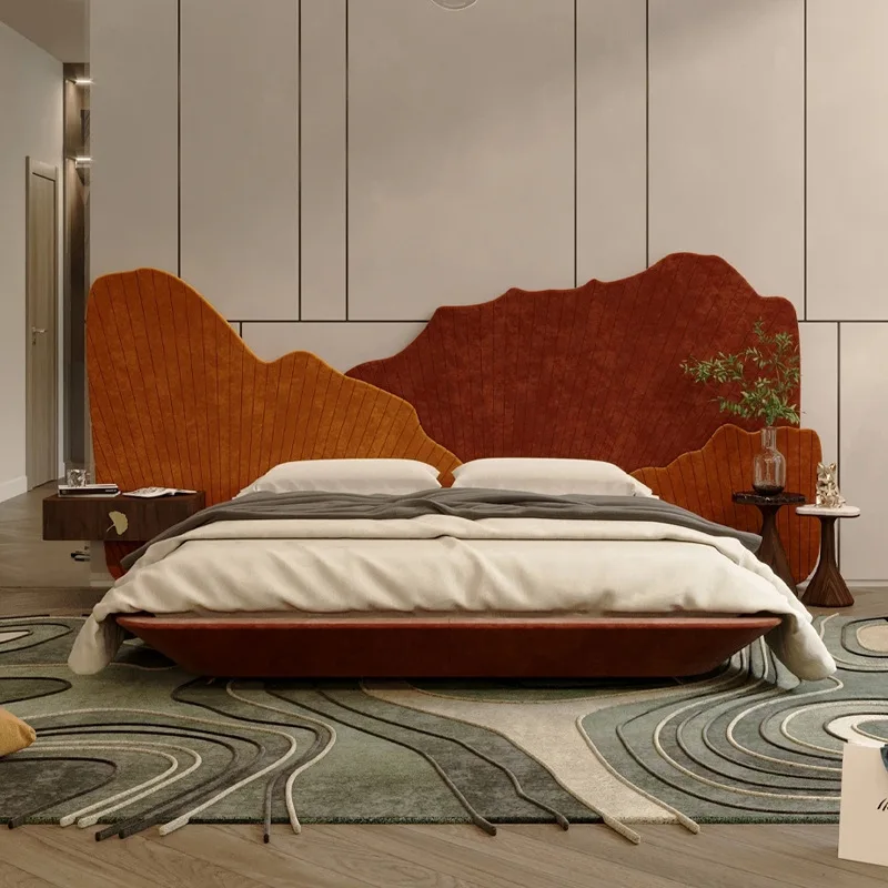 Medieval style master bedroom butterfly bed widescreen double bed light luxury