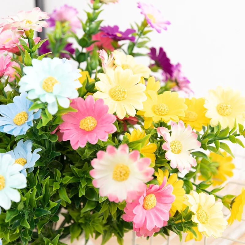 

DIY Simulation Flower Bouquet Small Daisy Planting Flower Arrangement Silk Cloth Small Wild Chrysanthemum Festival Decoratio