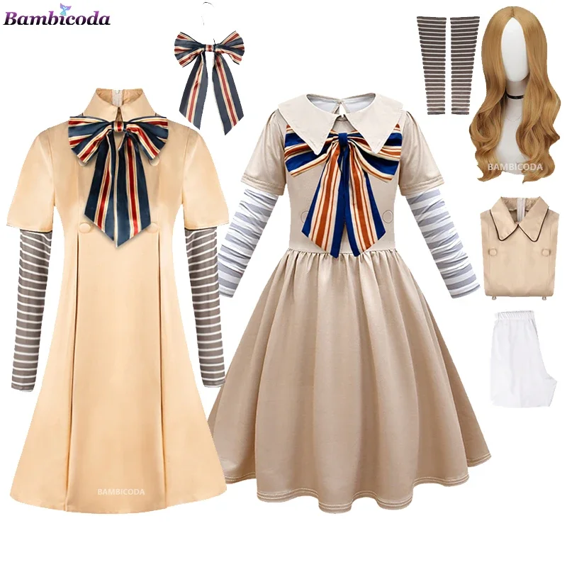 M3gan cosplay costume adult 323 dress AI robot skirt top socks horrible movie m3gan child cosplay dress outfit for girls