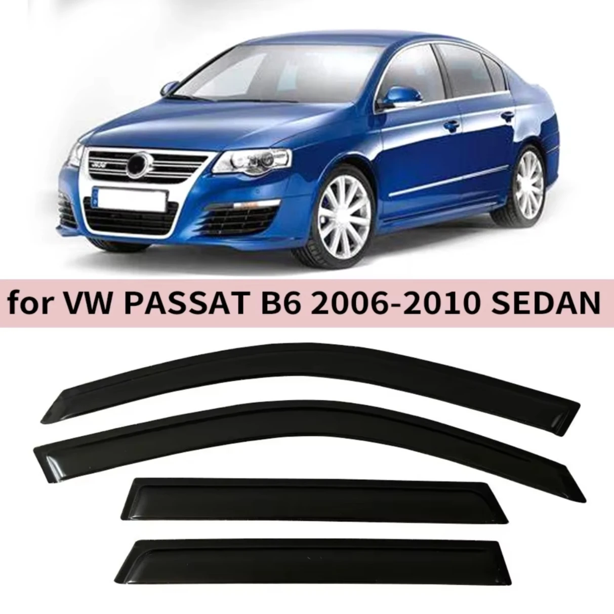 

For VW Volkswagen Passat B6 SEDAN 2006 2007 2008 2009 2010 Wind Deflectors Rain Guards Door Visor Vent Shades Window Visor
