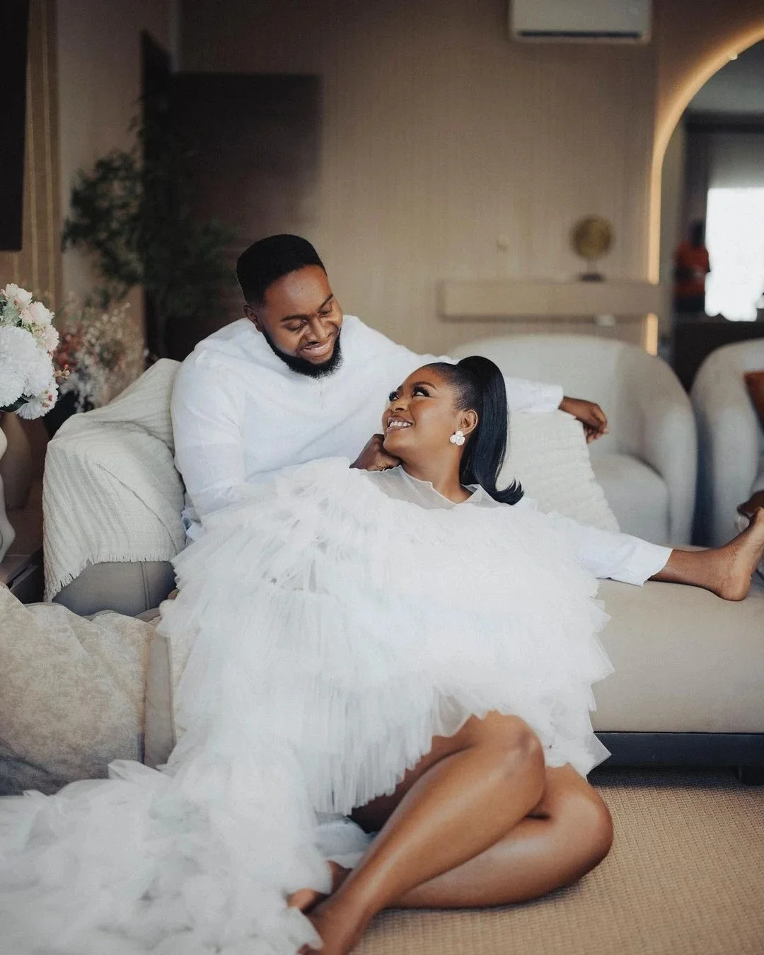 Plus Size Ruffles Bride Robe And Nightgown Customized Bridal Gowns Photo shoot Maternity Dressing Gown for Photography