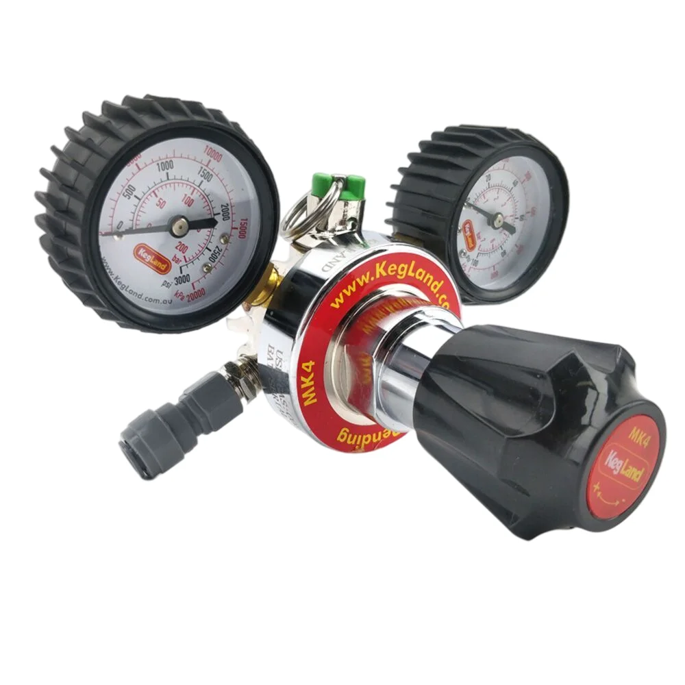 Kegland MK4 Regulator - Type 30 CO2 Gas - Dual Gauge Multi Gas (includes 8mm x FFL duotight)