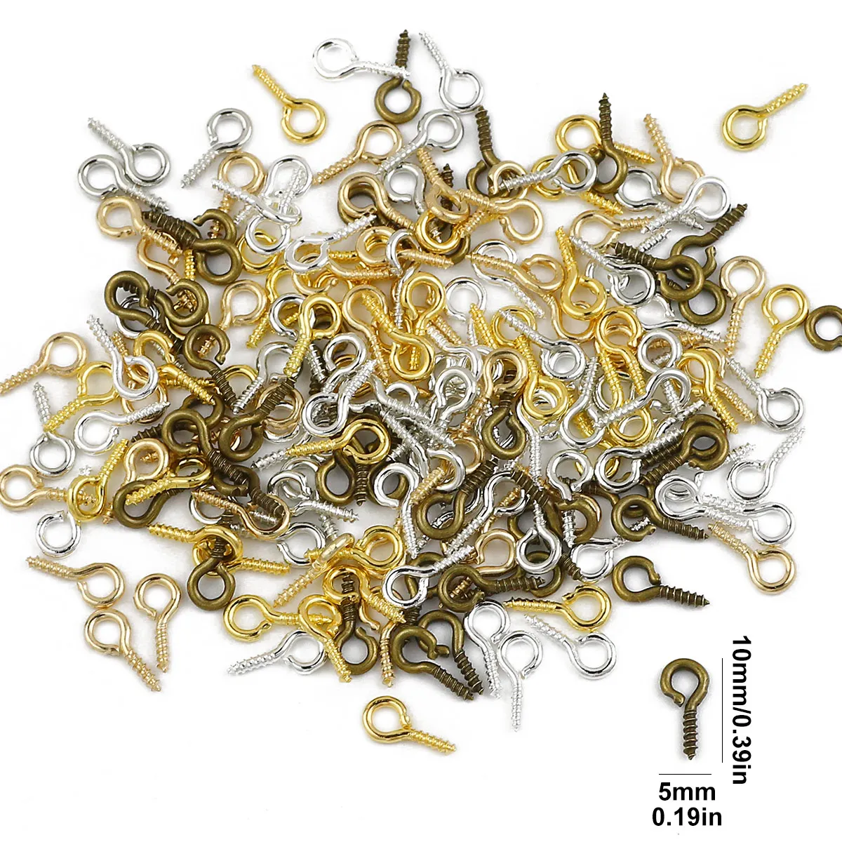 100-400pcs 5x10mmSheep Eye Screw Mini Ring Sheep Eye Screws For Jewelry Making DIY Pendant Rope Accessories Handmade Key Chain