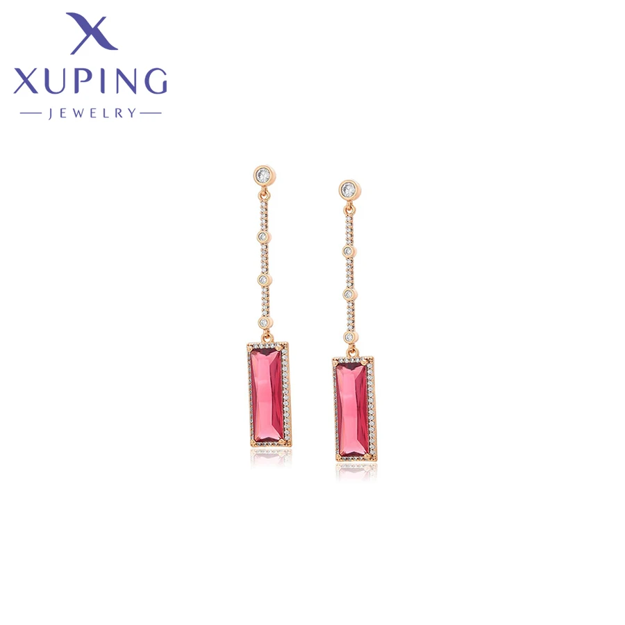 Xuping Jewelry New Square Trendy Fashion Серьги Gold Color Drop Earrings for Women Girl Party Gift X000783463