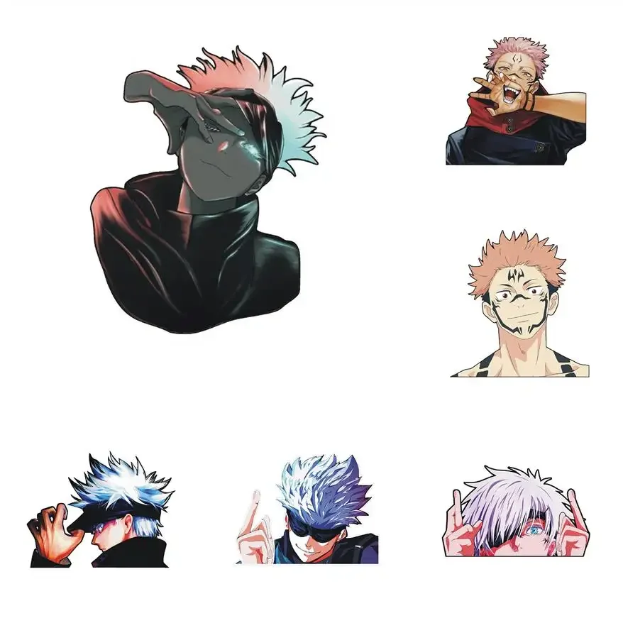 مضحك Jujutsu Kaisen Gojo Satoru Itador Fushiguro الكرتون ملصق عاكس الزجاج الأمامي السيارات الفينيل Caraccessories