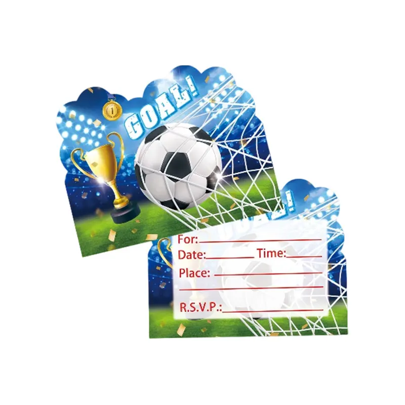 Fußball-Geburtstagsparty-Dekorationen Fußball-Tischgeschirr Teller Becher Tischdecke Ballons Hintergrund-Banner Geschenktüten Jungen-Partyzubehör – Detail 25