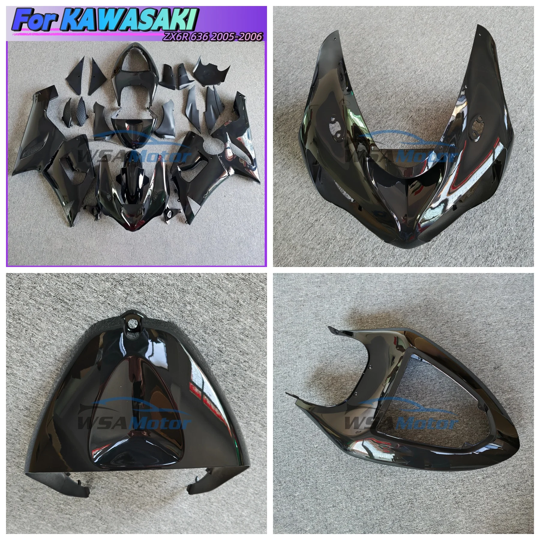 

ABS Injection Molding Fairing Kit Fit For KAWASAKI 636 ZX-6R ZX6R 2005 2006 Bodywork Set Motorcycle Accessories