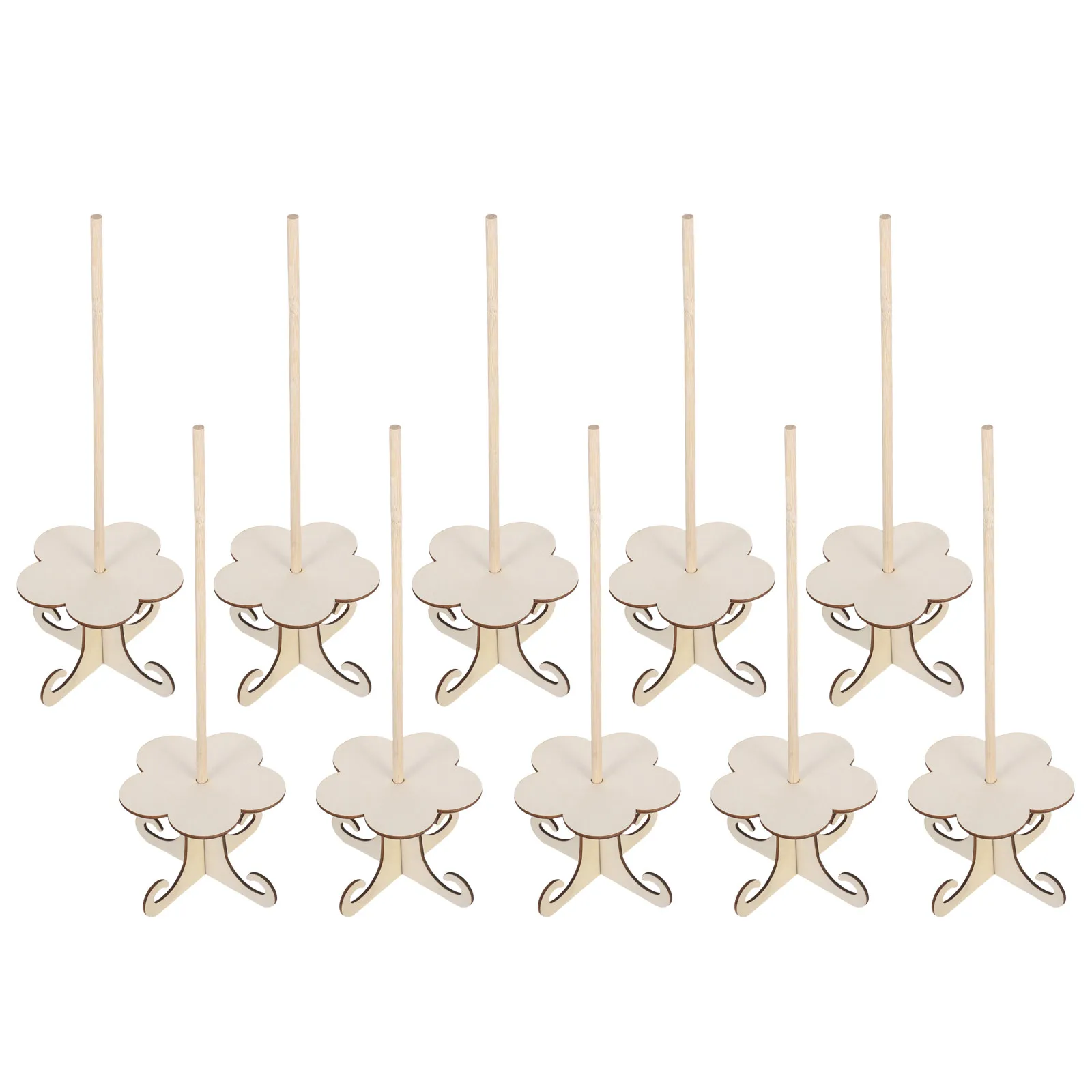 10Pcs Wood Donut Display Stand Detachable Donut Holder for Dessert Table Bagel Doughnut Stacker Rustic Wooden Party Supply