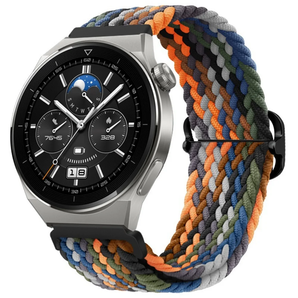 22mm 20mm Braided Strap for Huawei Watch 3/4/GT/2/3/Pro 46mm Nylon Loop Bracelet for Samsung Galaxy Watch 3/4/Classic/5/Pro Band