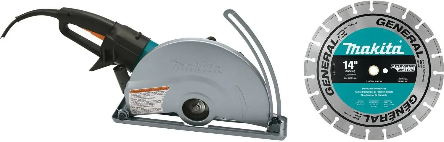 

Makita 4114X 14 "SJS™Электрический угловой резак, с 14-дюймовым алмазным лезвием