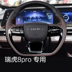 DIY Hand Sewing Car Steering Wheel Cover for 2022 Chery Tiggo 8 Pro Arrizo 8 PLUS Car Genuine Leather Interior Accessories