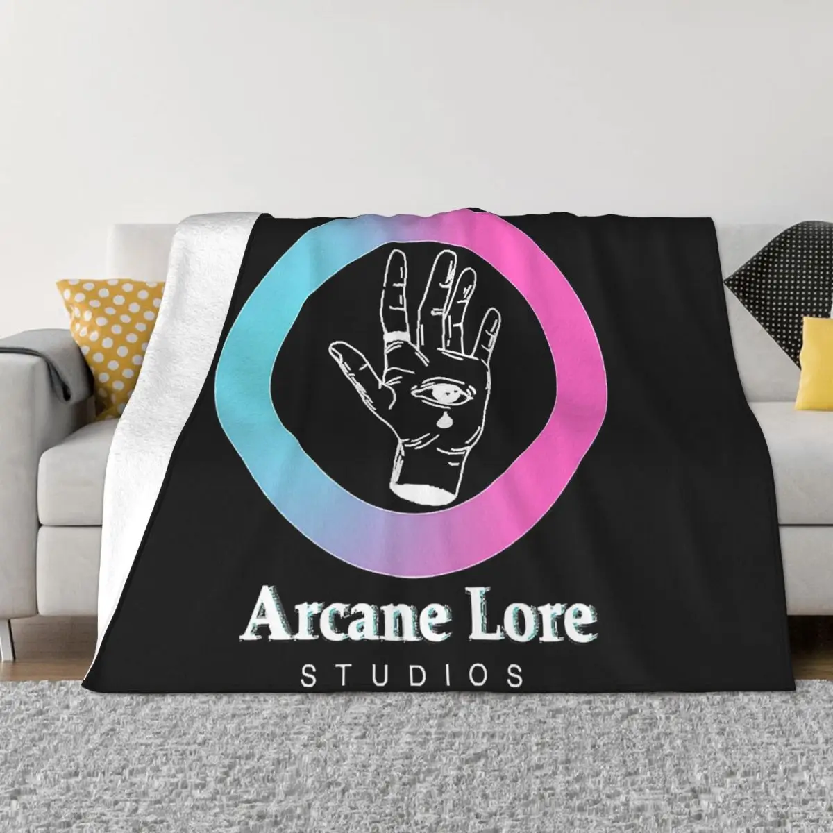 Arcane Lore Studios Logo Ultra-Soft Micro Fleece Blanket Black Flannel Blanket