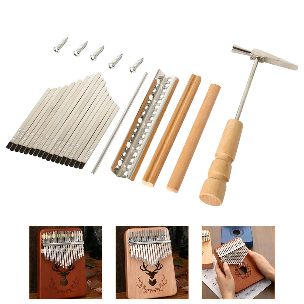 Kalimba Shrapnel DIY Accessories 17 Keys Supplies Kit Bridge Replacement Tuning Hammer Thumb Piano Music Musical instruments