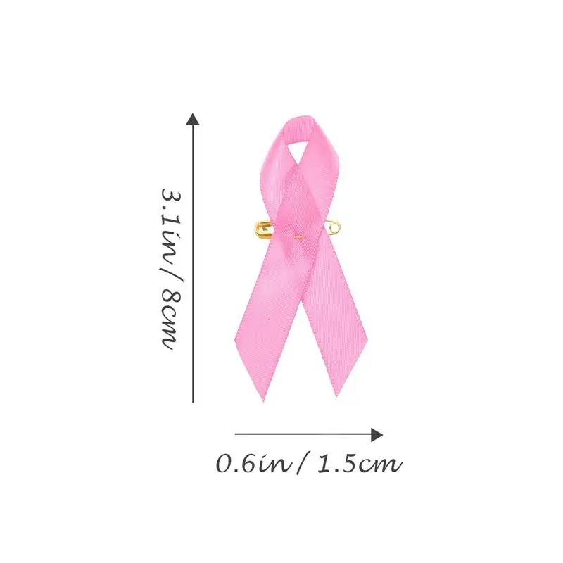 100Pcs Pink Ribbon Breast Cancer Awareness Portable Major Publicity Accessory Fundraising Decorative