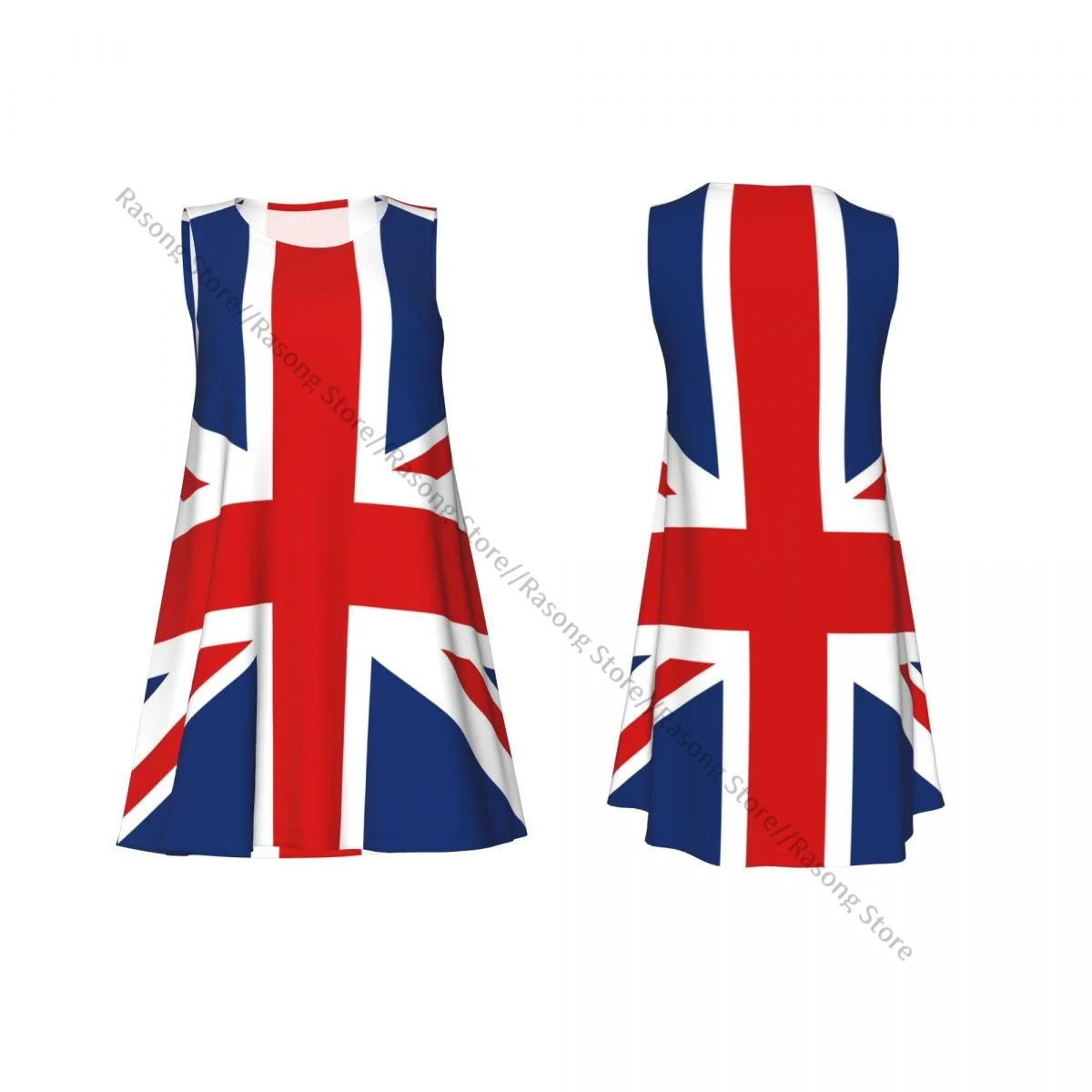 Women's Dress Summer Casual T Shirt Dresses Beach Cover up UK British Flag Tank Dress