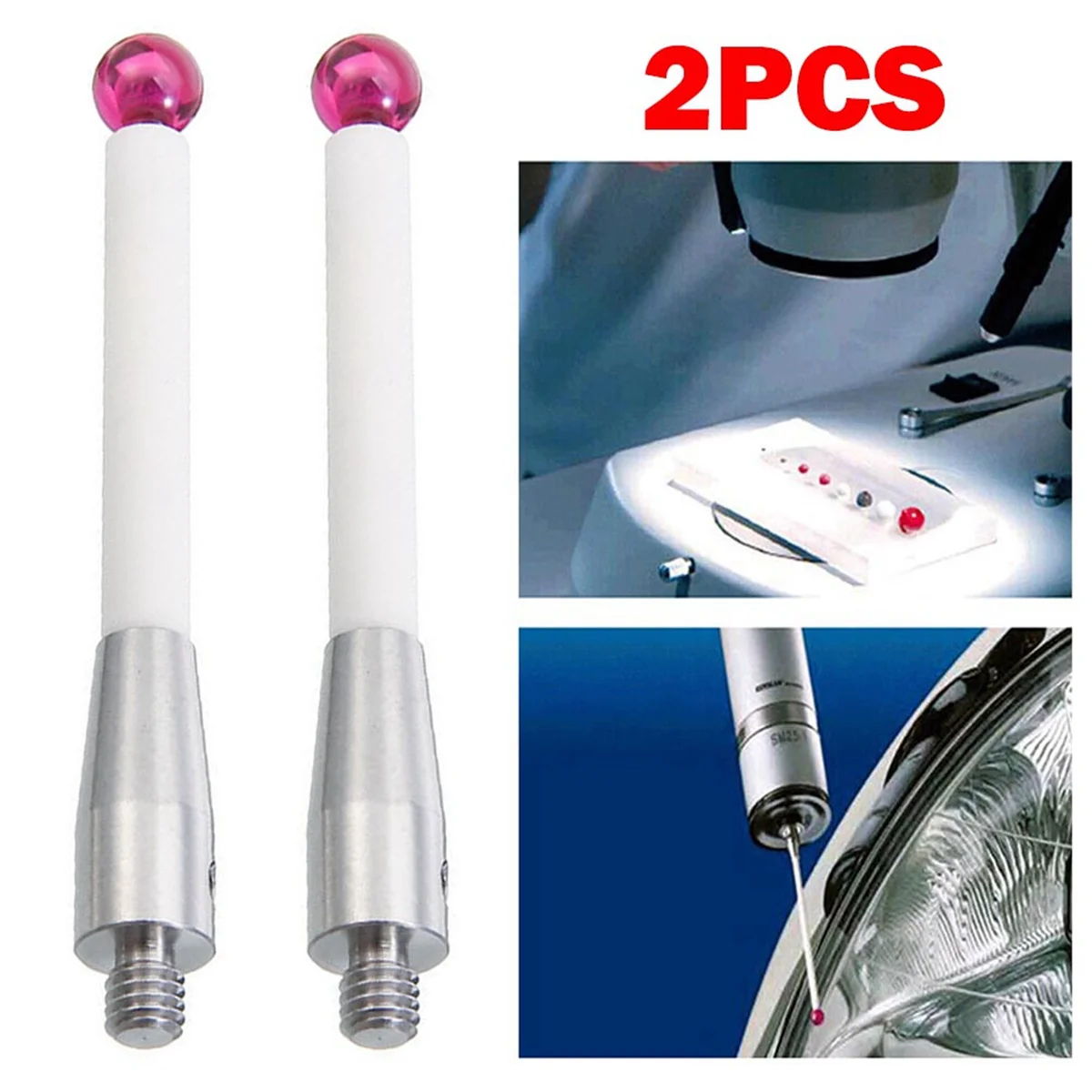 คุณภาพดีกว่า 2 ชิ้น CMM Probe Stylus 6 มิลลิเมตร Ball Tip CMM Contact Probes เพลาเซรามิค Probe การทดสอบอุปกรณ์เสริมสําหรับ Renishaw A-500