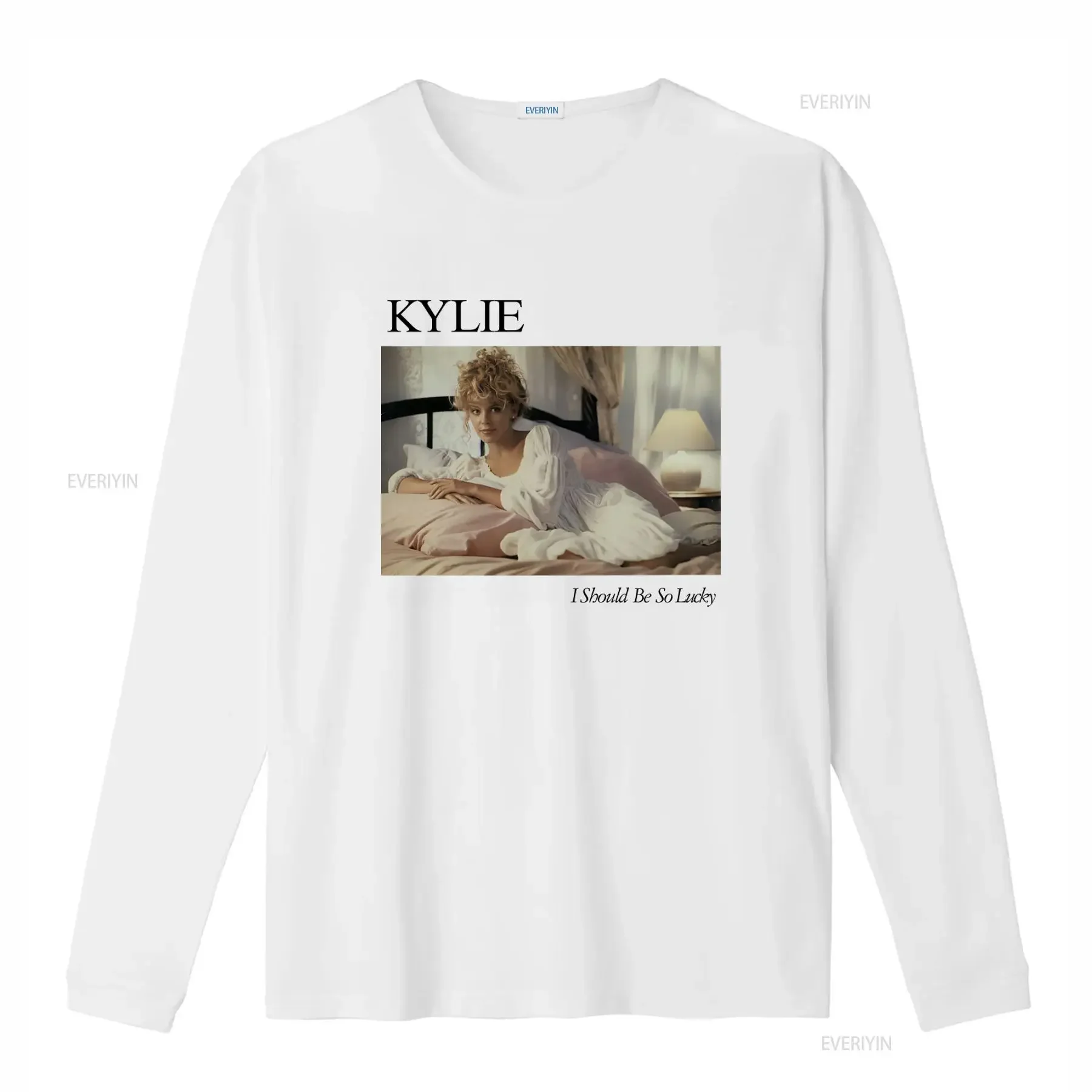 Kylie Minogue I Should Be So Lucky T Shirt White Sizes S 5XL Stylish Pop Culture Print vintage Washed homme Casual Breathable