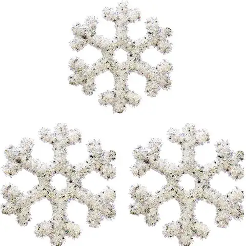 1/3Pcs Large Sparkle Christmas Snowflakes for Xmas Tree Hanging Decoration Snowflakes 2026 Winter New Year Gifts Navidad
