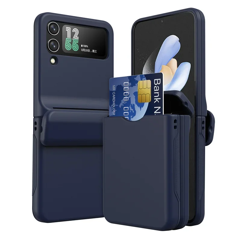 Mit Kartenhalter Schutzhülle für Samsung Galaxy Z Flip 8 7 FE 6 5 4 Flip6 Flip5 Flip4 Vollständig Scharniergeschützte Stoßfeste Hülle – Detail 12